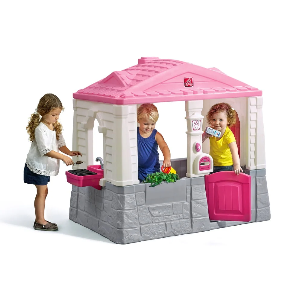 Step2 Neat & Tidy Cottage II Brown Playhouse Plastic Kids Outdoor Toy