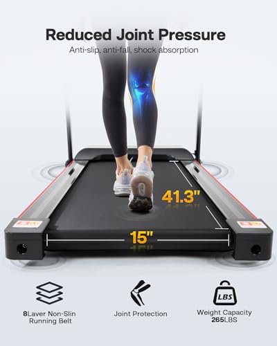FYC Folding Treadmill for Home with Incline 265lb Weight Capacity 2.5HP Foldable Electric Treadmill with Bluetooth, Portable Treadmill for Home Office Fitness Walking Jogging Workout Easy Assembly