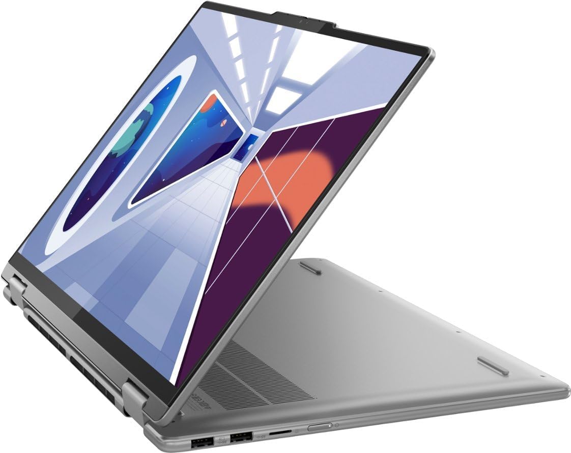 Lenovo Yoga 7 16" WUXGA 2 in 1 Touch Screen Laptop | AMD Ryzen 5 7535U | AMD Radeon 660M | 8GB RAM DDR5| 512GB SSD | Backlit | Fingerprint | Windows 11 Home | with Microsoft Office 365 Personal, Grey