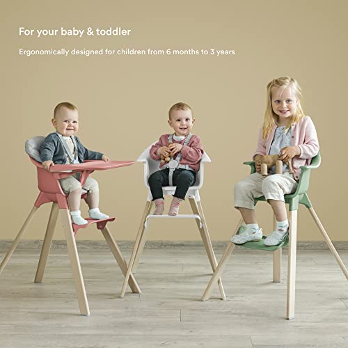 Stokke Clikk High Chair, Midnight - All-in-One High Chair with Tray + Harness - Light, Durable & Travel Friendly - Ergonomic with Adjustable Features - Best for 6-36 Months or Up to 33 lbs
