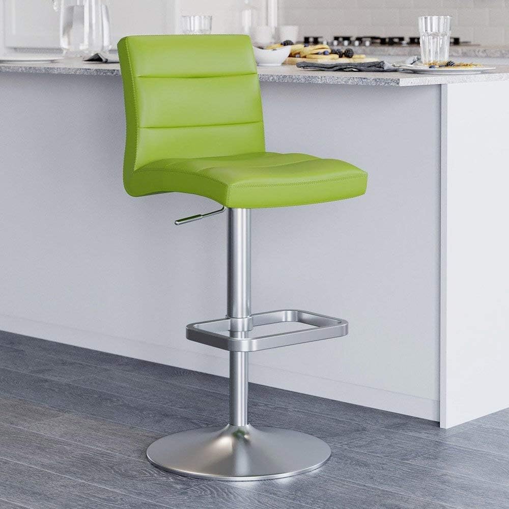 Zuri Furniture Black Lush Adjustable Height Swivel Armless Bar Stool