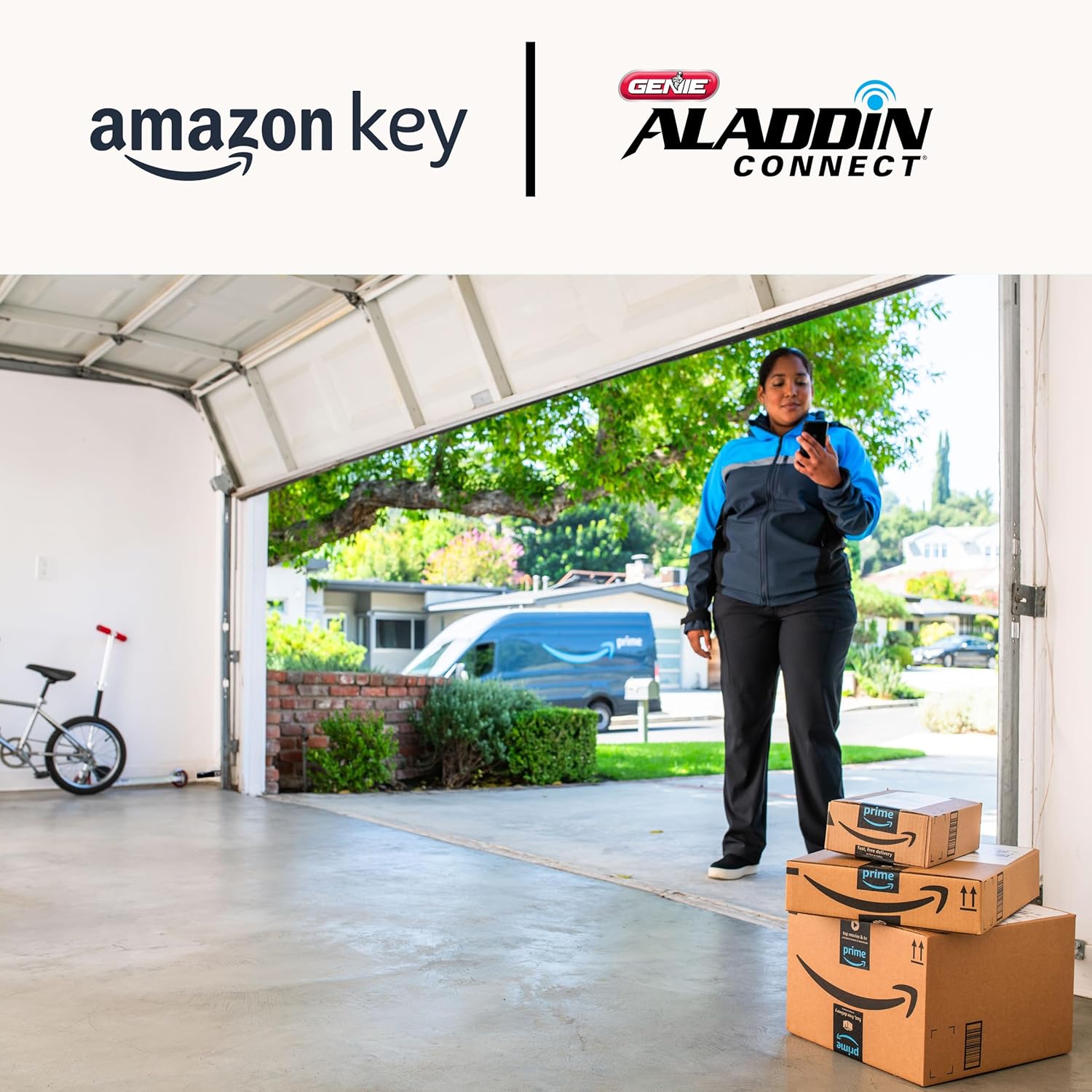 Genie 7155-TKV Smart Garage Door Opener StealthDrive Connect - Ultra Quiet opener, WiFi, Battery Backup - Works with Alexa & Google Home,Black/White