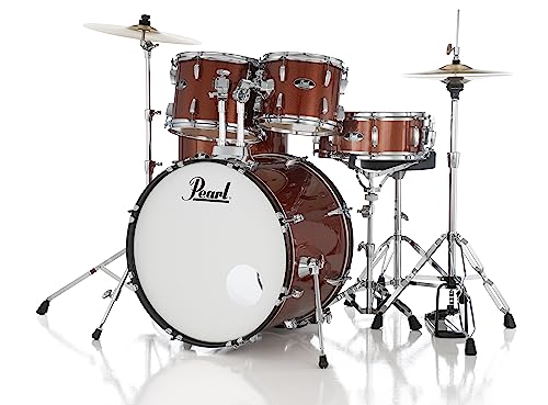 Pearl Roadshow Drum Set 4-Piece Complete Kit with Cymbals and Stands, Charcoal Metallic (RS584C/C706)