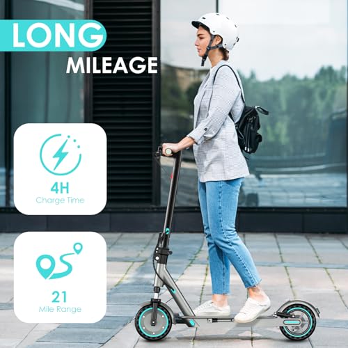 Electric Scooter for Adults, 19Mph, 15/21 Miles Range, Aluminum Alloy E-Scooter with 8.5" Honeycomb Tire, Foldable Escooter with Dual Braking System and App Control