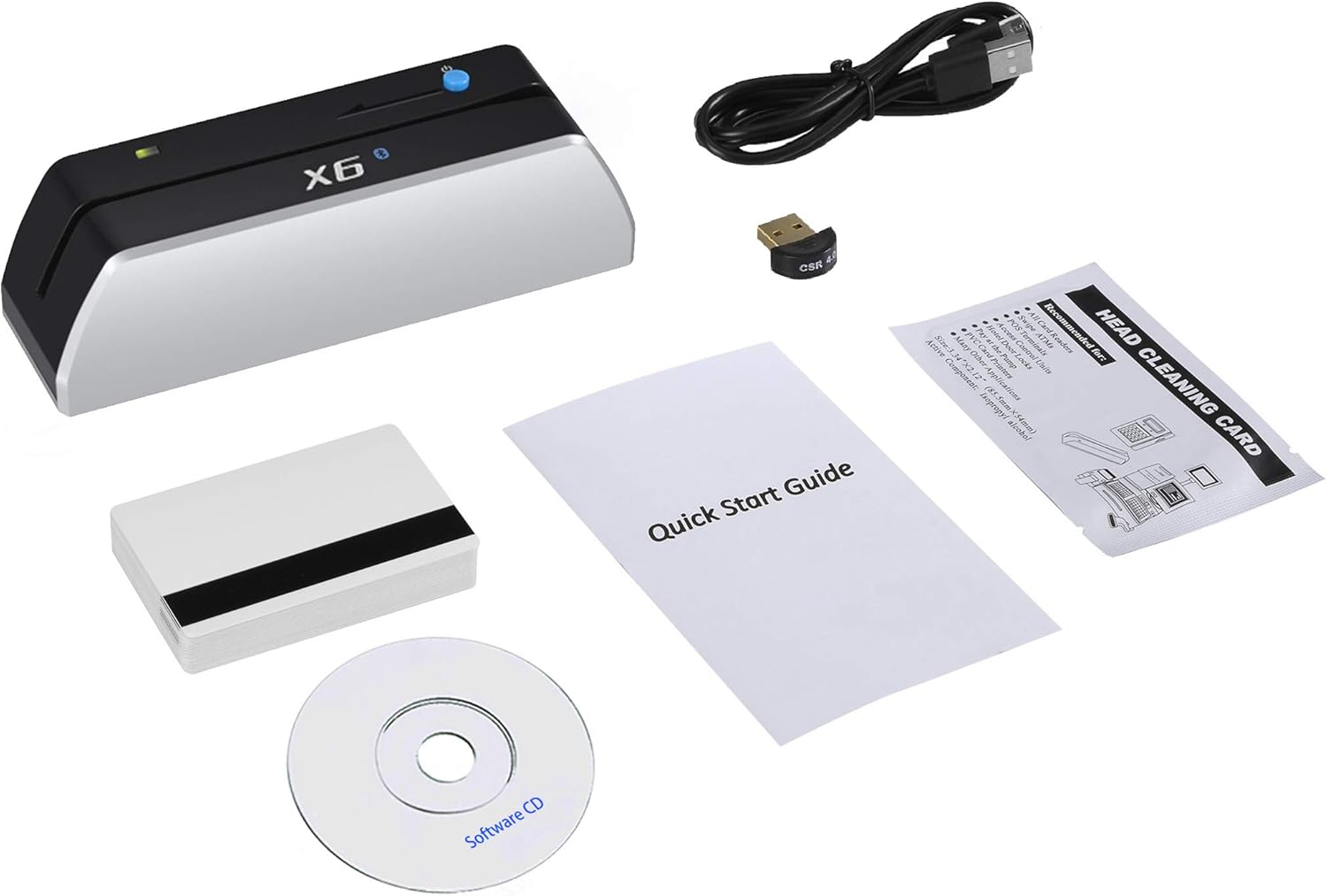 TNAIVE Bluetooth 4.1 USB X6BT Card Reader Writer Encoder Swipe by Card Device