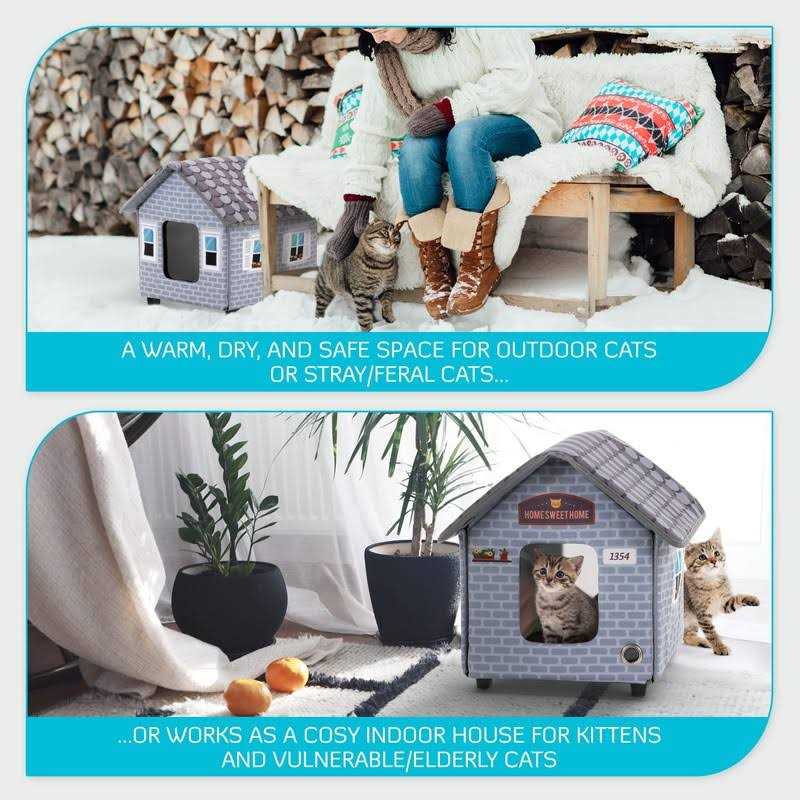 PETYELLA Heated cat Houses for Outdoor Cats in Winter - Pet Supplies online store