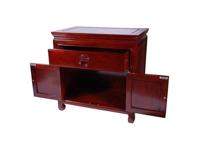 Oriental Furniture Bedside Cabinet - Cherry