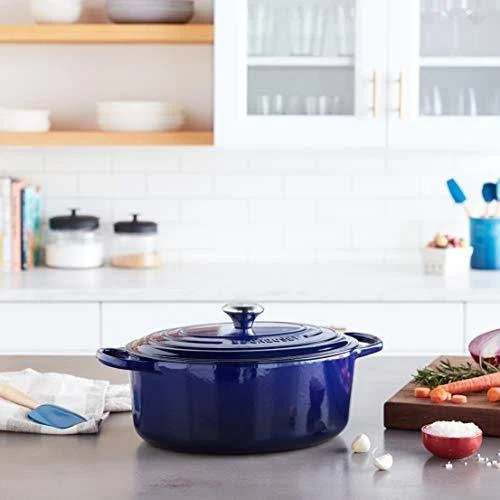Le Creuset Signature Cast Iron 6.75-Quart Indigo Oval Dutch Oven