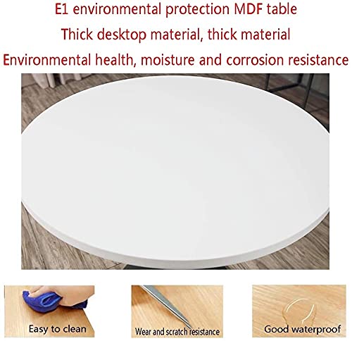 Round Dining Table Set W/ 4 Chair - Save Space Modern Table and Chairs Dining Table Family Balcony Living Room Office and Leisure Reception Simple 1 Table 4 Chairs 90cm (Color : White+red)