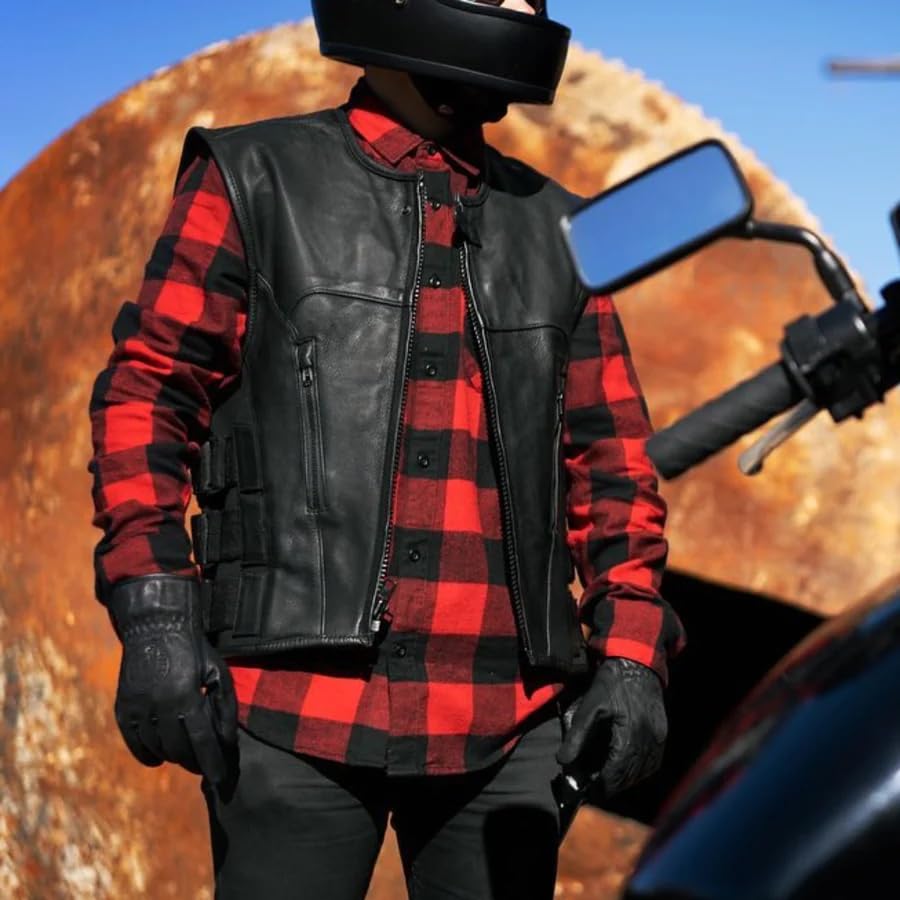 First Mfg Co - Commando - Men's Motorcycle Biker Riding Leather Vest