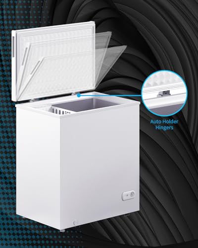 7.0 Cubic Feet Chest Freezer, White Deep Freezer with Removable Baskets, Free Standing Top Open Door Compact Freezer with Adjustable Temperature (7.0 Cu.Ft)