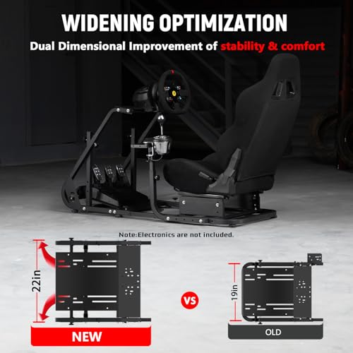 Dardoo G29 Racing Simulator Cockpit with Seat Fit for Logitech/Thrustmaster/Fanatec G25 G27 G923 T150,Steering Wheel Cockpit,Not Include Wheel, Pedal and Shifter