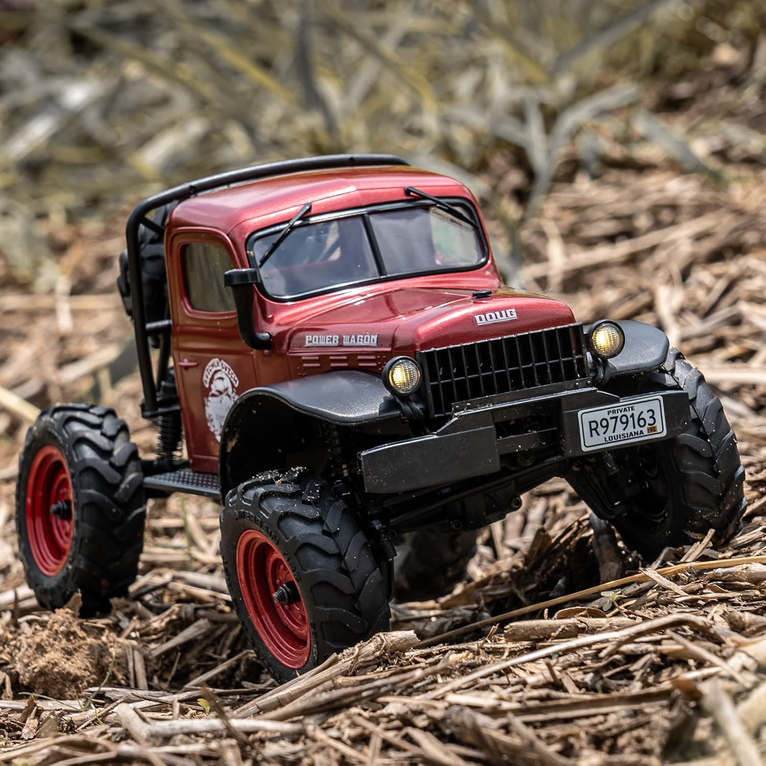 BEEZRC FMS RC Crwaler 1/24 Scale FCX24 Power Wagon RTR 4WD 2.4GHz 3CH Offroad RC Car Model Vehicle Hobby Grade Remote Control Car(Red)