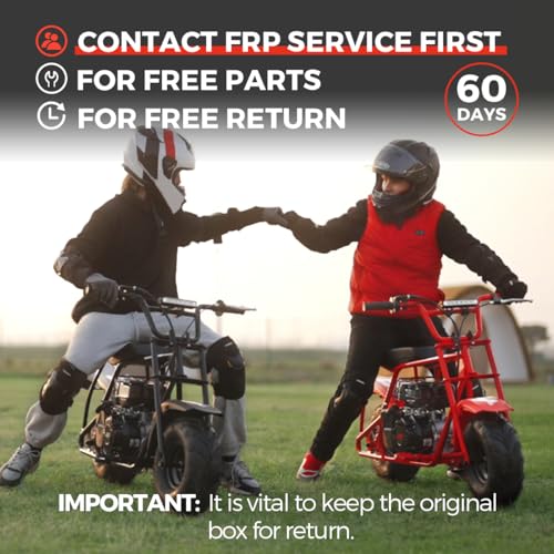FRP GMB100 Mini Bike, 99CC 4-Stroke Mini Bikes for Adults, 3HP Gas Powered Mini Dirt Bike, Off-Road Motorcycle W/LED Headlight and Neck Gaiter, Up to 28 Mph, Weight Support Up to 220 LBS