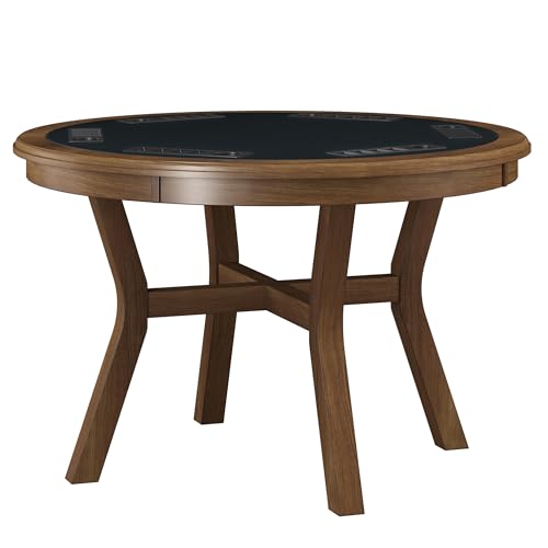Hillsdale Furniture Cooper Convertible Wood 47 Inch Poker Game Table, Brown