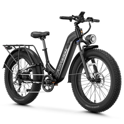 M1 Pro Electric Bike, 1800W Peak Motor Electric Bike for Adults, 48V 17.5Ah, 26'' x 4.0'' Fat Tire Electric Mountain Bike, Ebike with 85 Miles, 36MPH, 7 Speed 110Nm and Dual Suspension