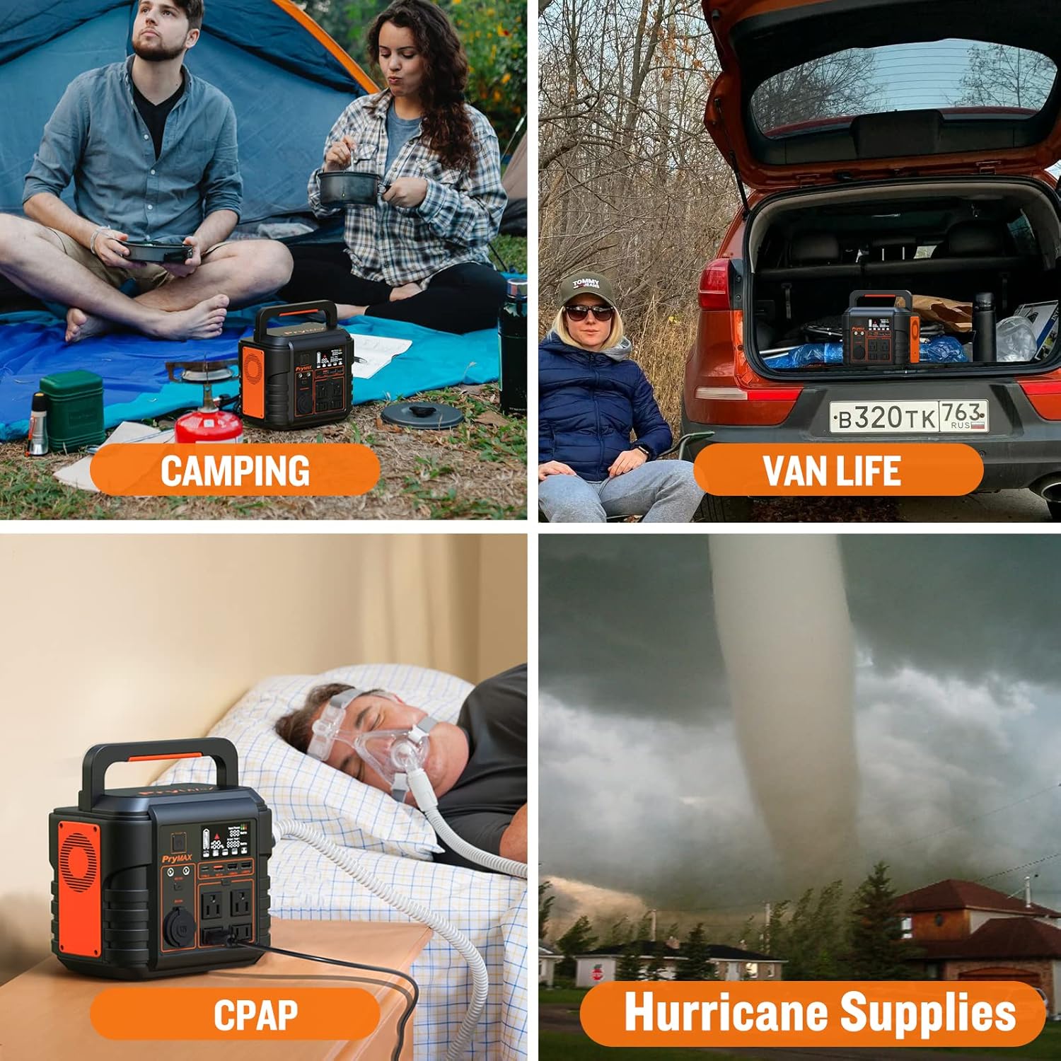 PryMAX Portable Power Station 330W/110V Pure Sine Wave AC Outlet, 296WH Backup Lithium Battery with PD/QC3.0/DC/USB Port Power Supply, 80000mAh Solar Generator for Home Camping Emergency CPAP
