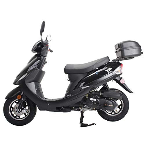 X-PRO 50cc Adult Moped Gas Moped Motorcycle 50cc with 10" Aluminum Wheels, Electric/Kick Start! (Black, Factory Package)
