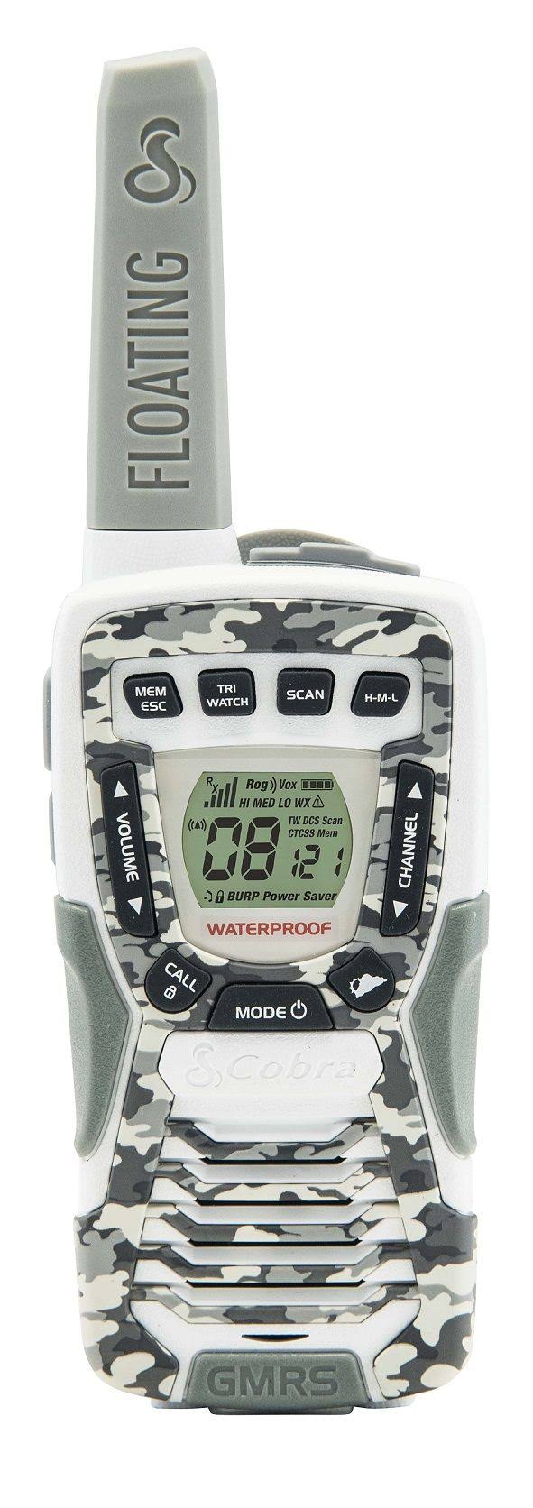 Cobra CXT1095FLT-CW Floating Walkie Two Way Radio, Camo White (Pair)