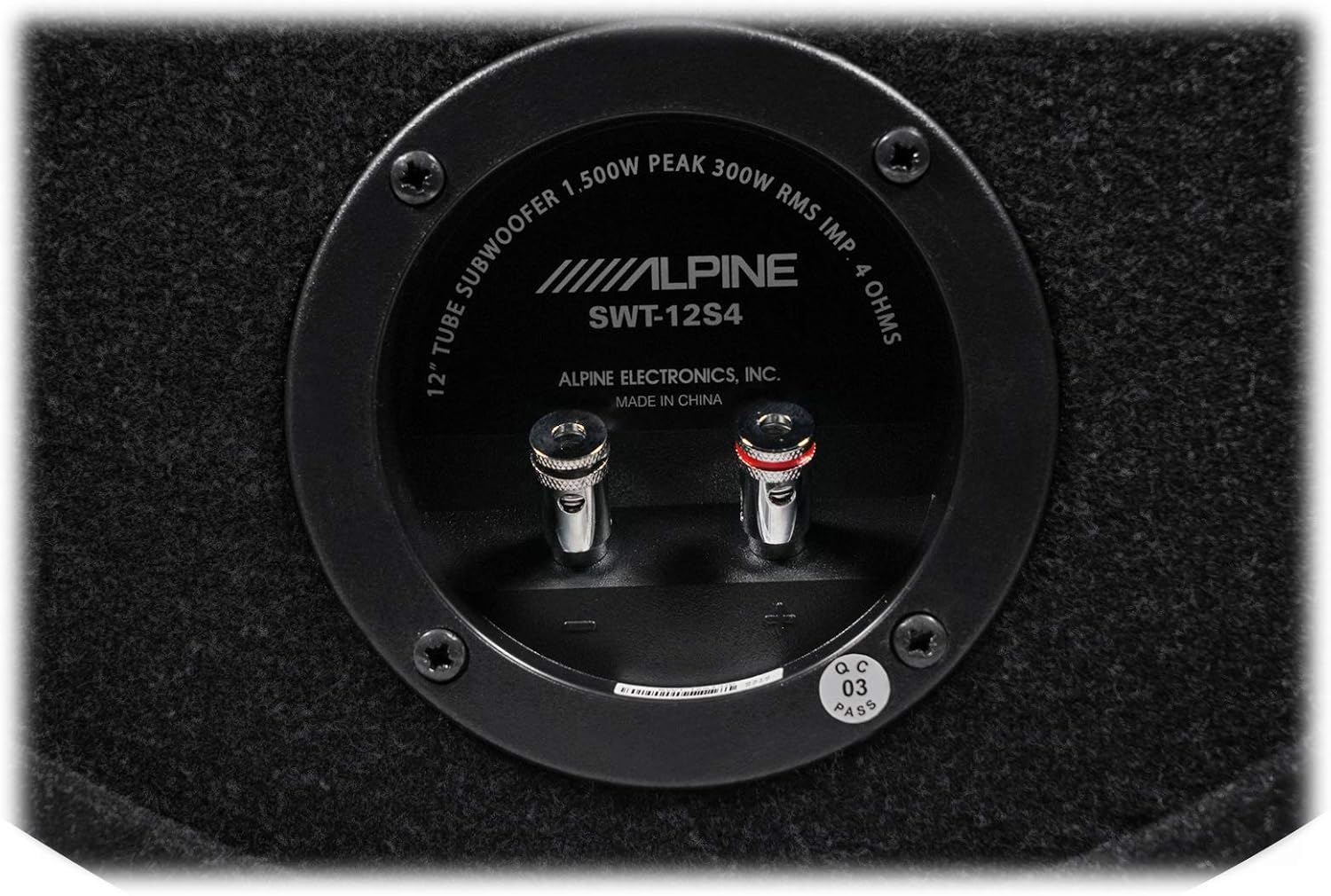 Alpine SWT-12S4 1500W Max (300W RMS) Single 12" Sealed Subwoofer Tube Enclosure