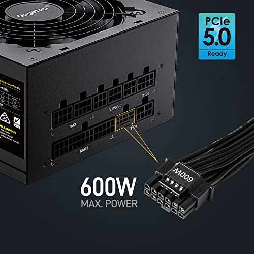 Segotep 850W White Power Supply, 80 Plus Gold Certified Full Modular PCIe 5.0 & ATX 3.0 Gaming PSU for NVIDIA RTX 20/30/40 Series and AMD Graphics Cards, 120mm Silent FDB Fan, 5 Year Warranty