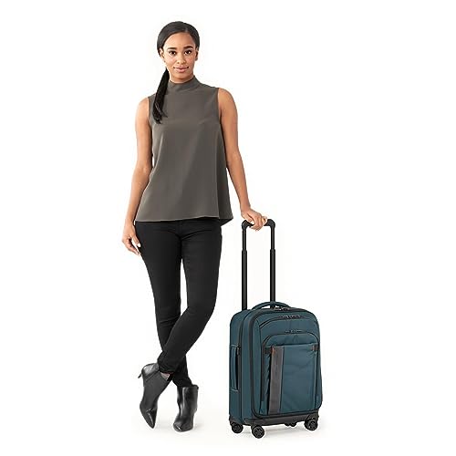 Briggs & Riley Domestic 22" Carry On Expandable Spinner - Luggage for Travel, Suitcases with Wheels, Softside Rolling Bag for Men & Women, Self-Repairing Zipper - ZDX Collection, Hunter