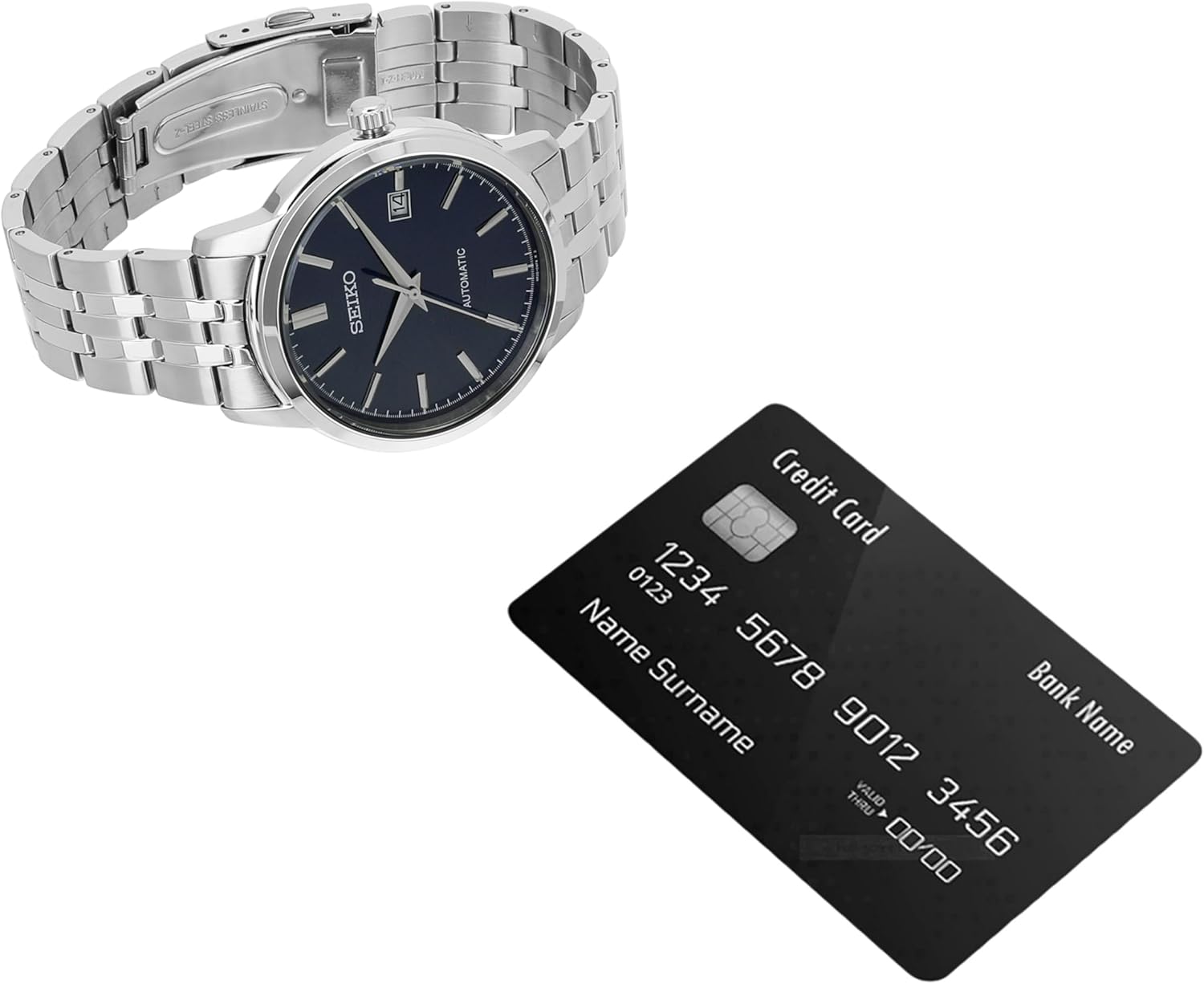 Seiko Men Analog Automatic Watch with Stainless Steel Strap SRPH87K1, Blue, Bracelet