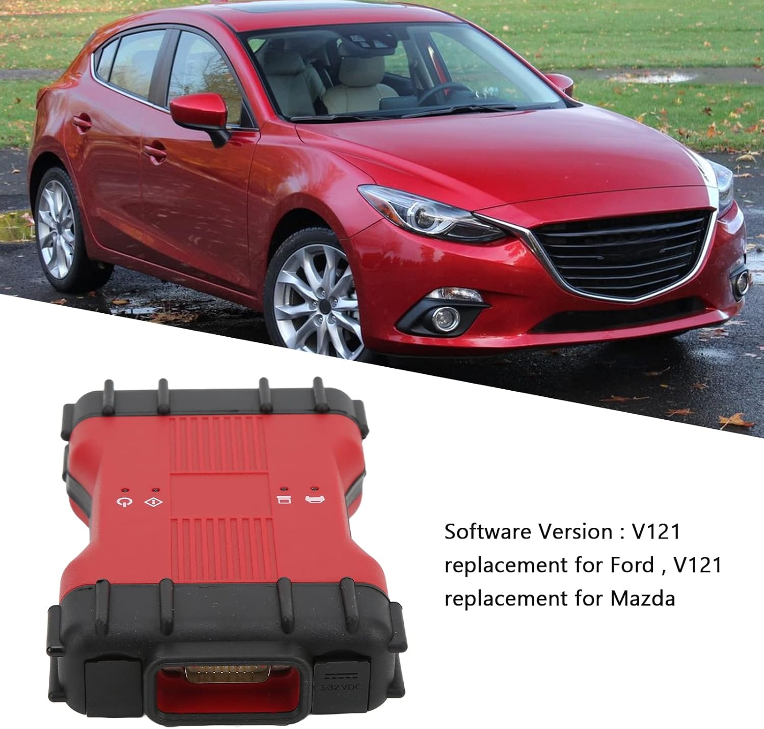Akozon Car Diagnostic Tool, VCM II 2 in 1 Automotive Scanner Multilanguage IDS Diagnostic Tool for Ford V121 for Mazda V121