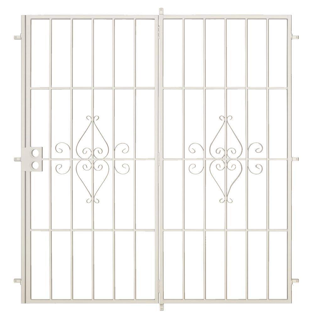 Unique Home Designs Su Casa 72 in. x 80 in. Navajo White Projection Mount Outswing Steel Patio Security Door with No Screen