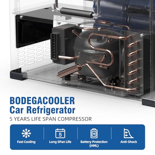 BODEGA 12 Volt Refrigerator, 43L Protable Freezer Car Fridge