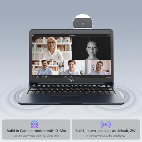 14'' Laptop Computer, Dual-Core Intel Celeron N3350 Processors, 4GB RAM, 256GB SSD, Windows 11 Laptops Computers, Ultra Slim, Long Battery Life, 2.4G/5G WiFi, BT 4.2, HDMI