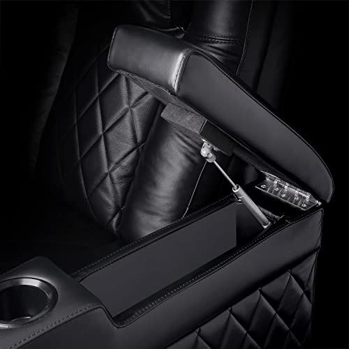 Valencia Tuscany Home Theater Seating | Premium Top Grain Italian Nappa 11000 Leather, Power Reclining, Power Lumbar Support, Power Headrest (Row of 4 Loveseat Center, Dark Chocolate)
