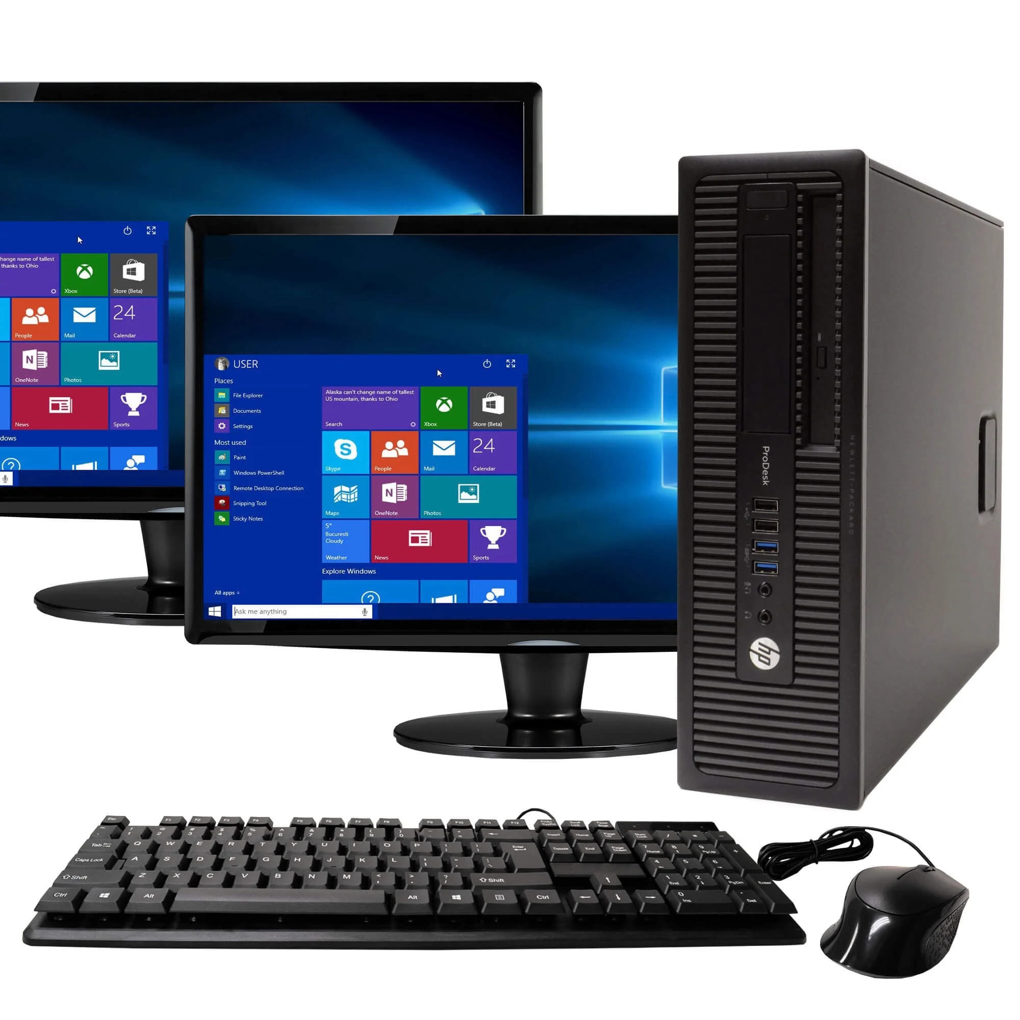Pre-Owned HP ProDesk 600G1 Desktop Computer PC, Intel Quad-Core i5, 240GB SSD, 16GB DDR3 RAM, Windows 10 Home, DVD, WIFI, 22in Monitor, USB Keyboard and Mouse (Refurbished: Good)