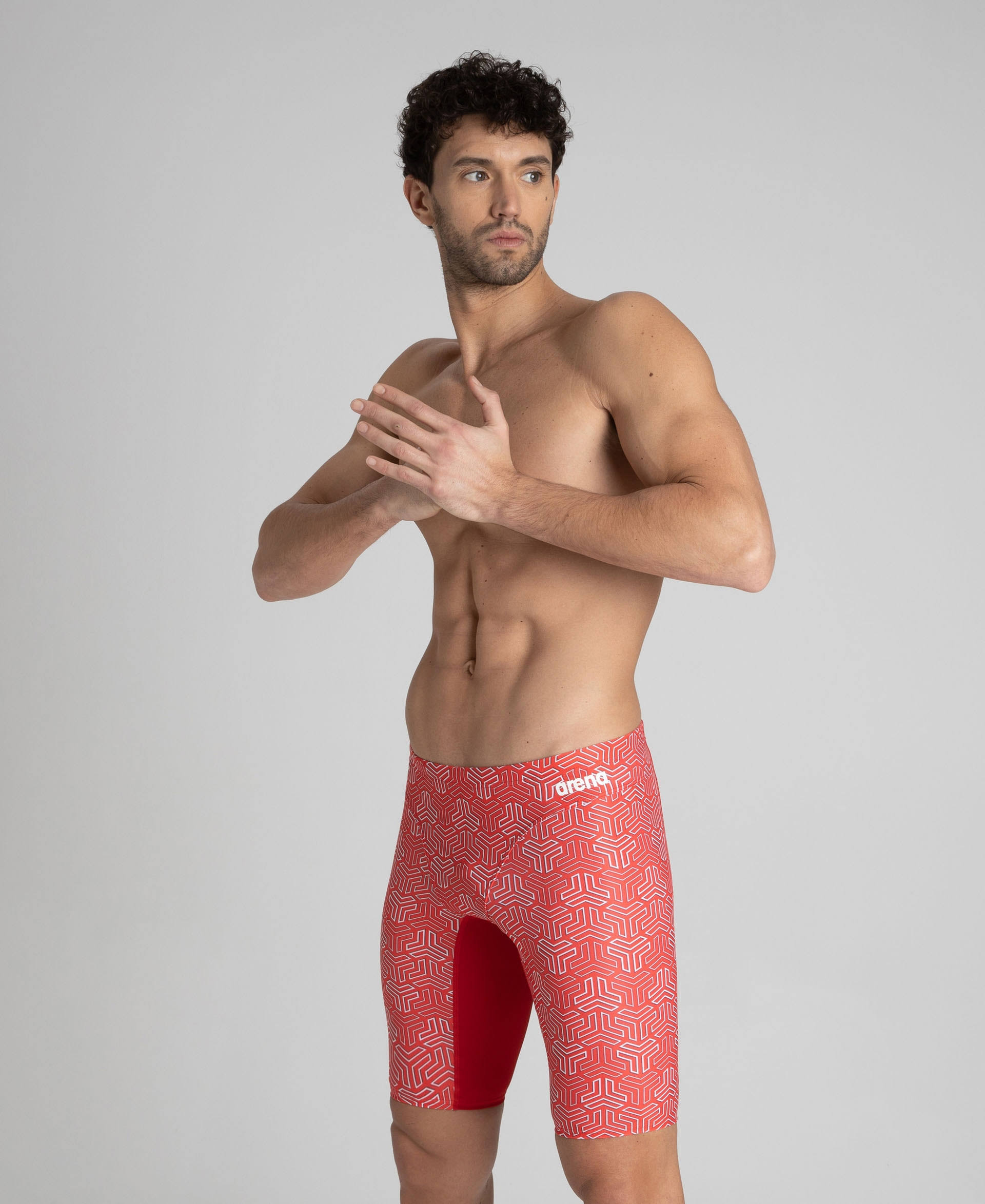 Arena Man Kikko Swim Jammer Black-Multi Purple 30