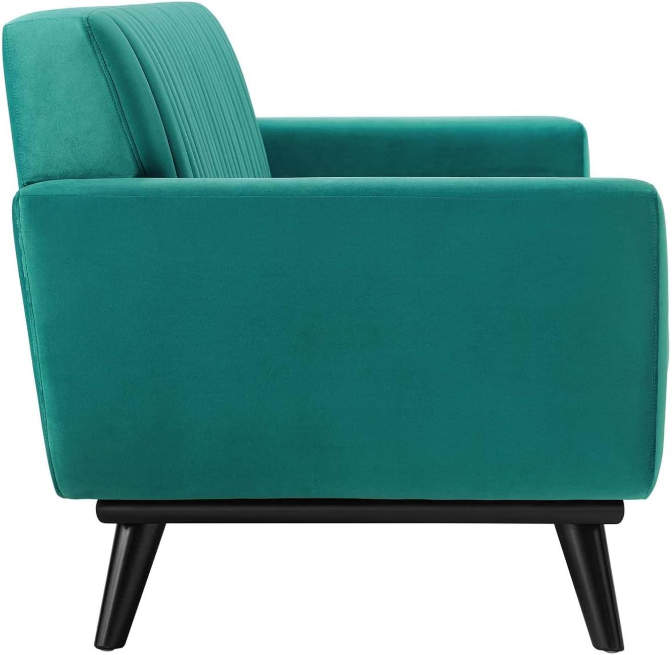 Modway Engage Channel Tufted Performance Velvet Loveseat in Teal