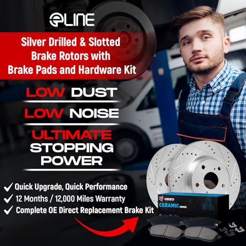 R1 Concepts Front Rear Brakes and Rotors Kit |Front Rear Brake Pads| Brake Rotors and Pads| Ceramic Brake Pads and Rotors |Hardware Kit|fits 2005-2010 Honda Odyssey