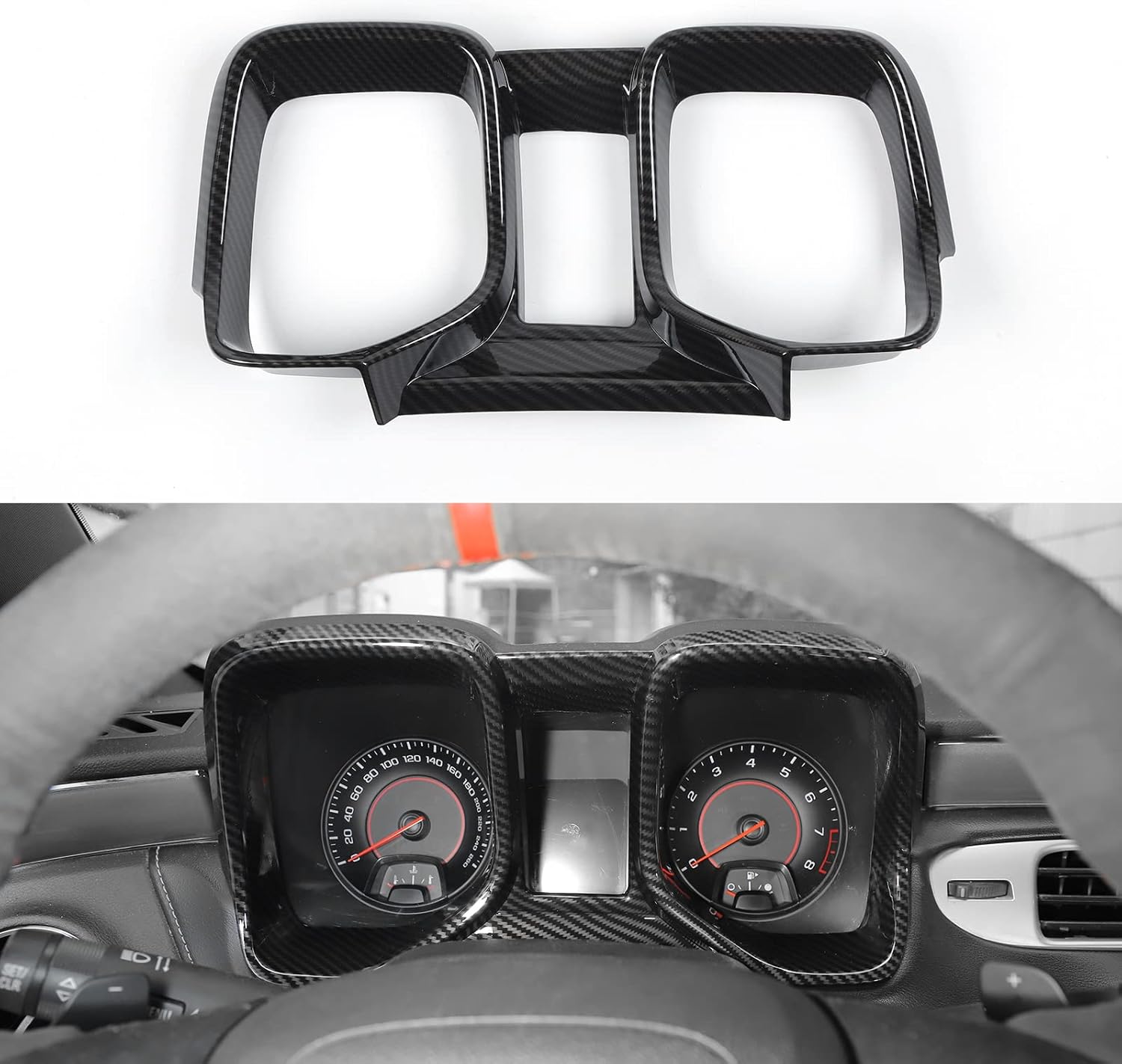 Jimen Dashboard Cover Dash Board Panel Trim Kit Decoration Compatible with Chevrolet Camaro 2010 2011 2012 2013 2014 2015 (Carbon Fiber)