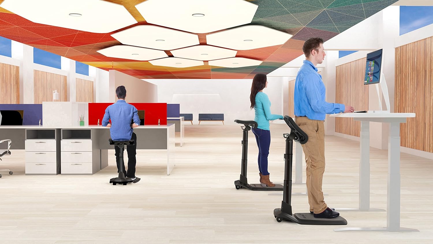 Best Standing Desk Chair for Leaning and Posture LeanRite Elite Ergonomic Back Pain Relief Includes Anti Fatigue mat (includes Xtra seat-cushion))