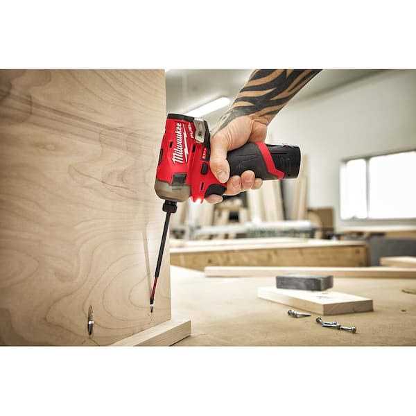 Milwaukee M12 FUEL SURGE 12-Volt 1/4 in. Hex Impact Driver w/1/2 in. Hammer Drill and M12 HO 2.5 Ah Battery Packs