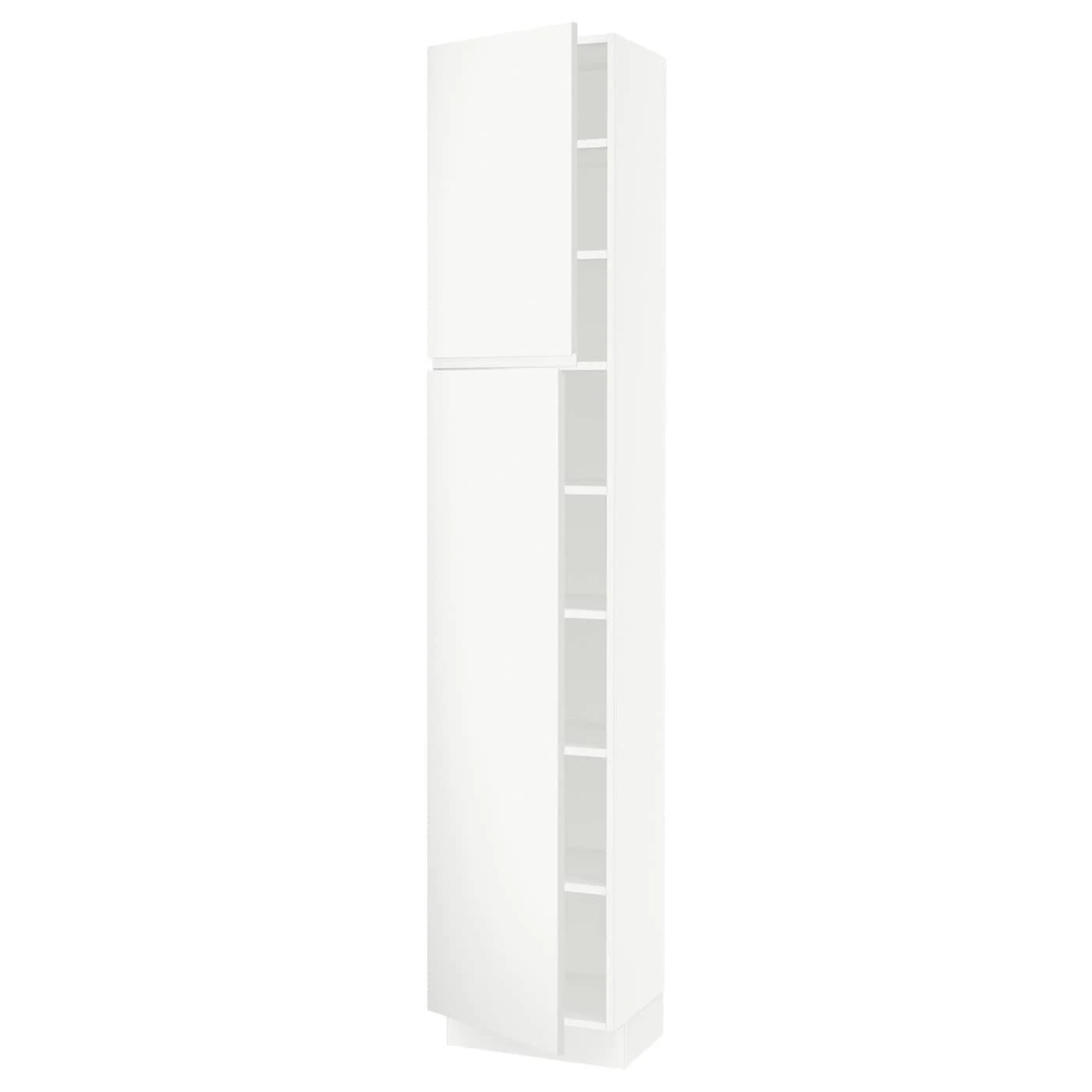 IKEA - SEKTION High Cabinet with shelves/2 Doors, white/Voxtorp Matt White, 18x15x90 69381511