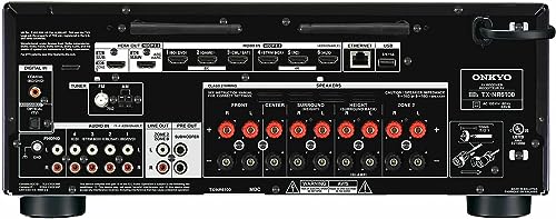 Onkyo TX-NR6100 7.2 Channel 8K Smart AV Receiver - THX Certified, Works with Sonos Certified, and Ultimate 4K Gaming Experience