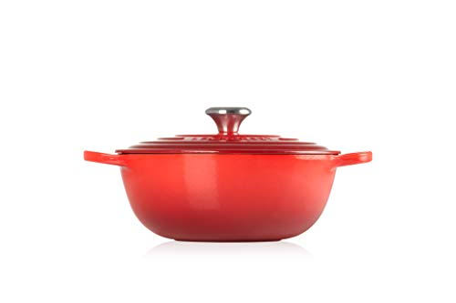 Le Creuset Cast Iron Soup Pot with Black Interior 26 cm Cerise