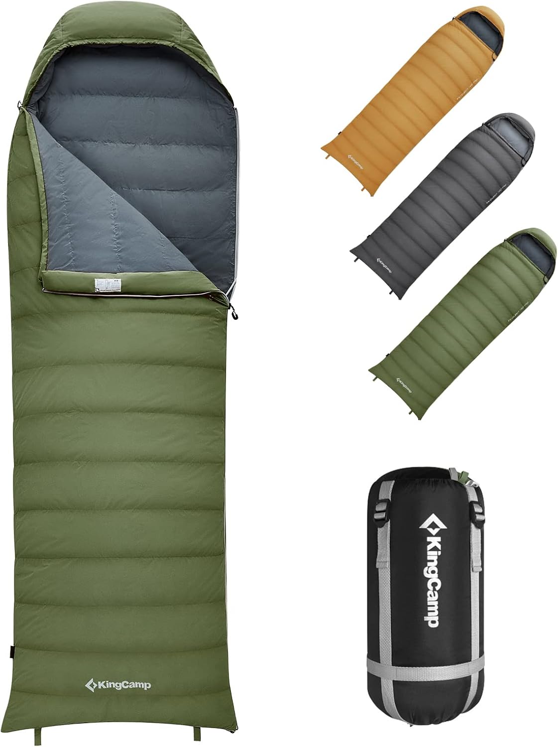 Kingcamp Down Sleeping Bag 650 Fill Power Ultralight Compact Portable 0 Degree Sleeping Bags for Adults Cold Weather Backpacking Camping Hiking Traveling with Compression Sack