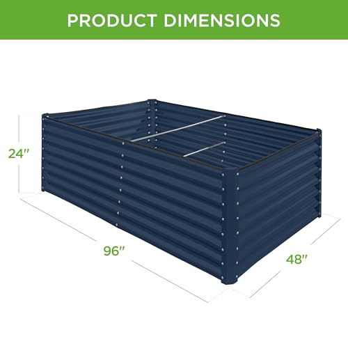 Best Choice Products 8x4x2ft Outdoor Metal Raised Garden Bed, Deep Root Planter Box for Vegetables, Flowers, Herbs, and Succulents w/ 478 Gallon Capacity - Gray
