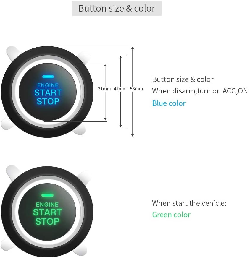 EASYGUARD EC002-T2 PKE car Alarm System keyless Entry auto Start Starter Push Start Button Password keypad Rolling Code