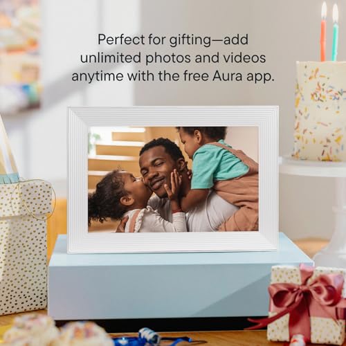 Aura Digital Picture Frame - 10.1" HD Mat Display | Wirecutter's Best Digital Frame for Gifting - Send Photos Directly from Your Phone from Anywhere | Quick & Easy Setup Over WiFi - Free App | Black
