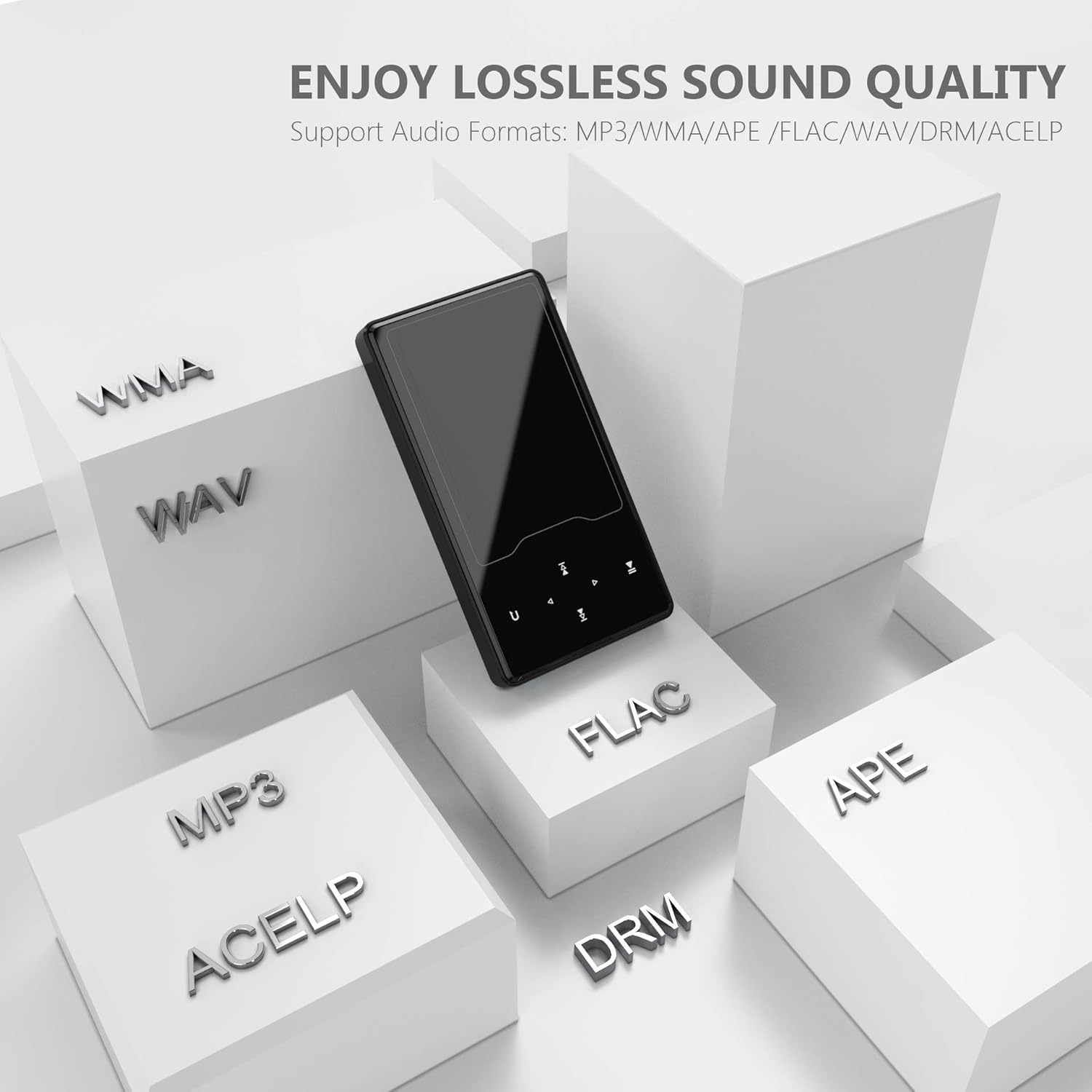 MP3 Player with Bluetooth 5.0, BERENNIS 16GB Portable HiFi Lossless Sound 2.4" Large Screen Music Player with FM Radio Voice Recorder Video Player, Support up to 128GB Pack of 2