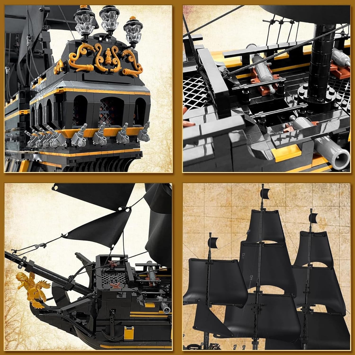 13186 MOC Technology Pirate Ship Building Blocks Black Pearl Ship Sailboat Model Construction Building Collector Series 5266+ Pieces Boat Model Kits Assembly Toy for People from 14 Years