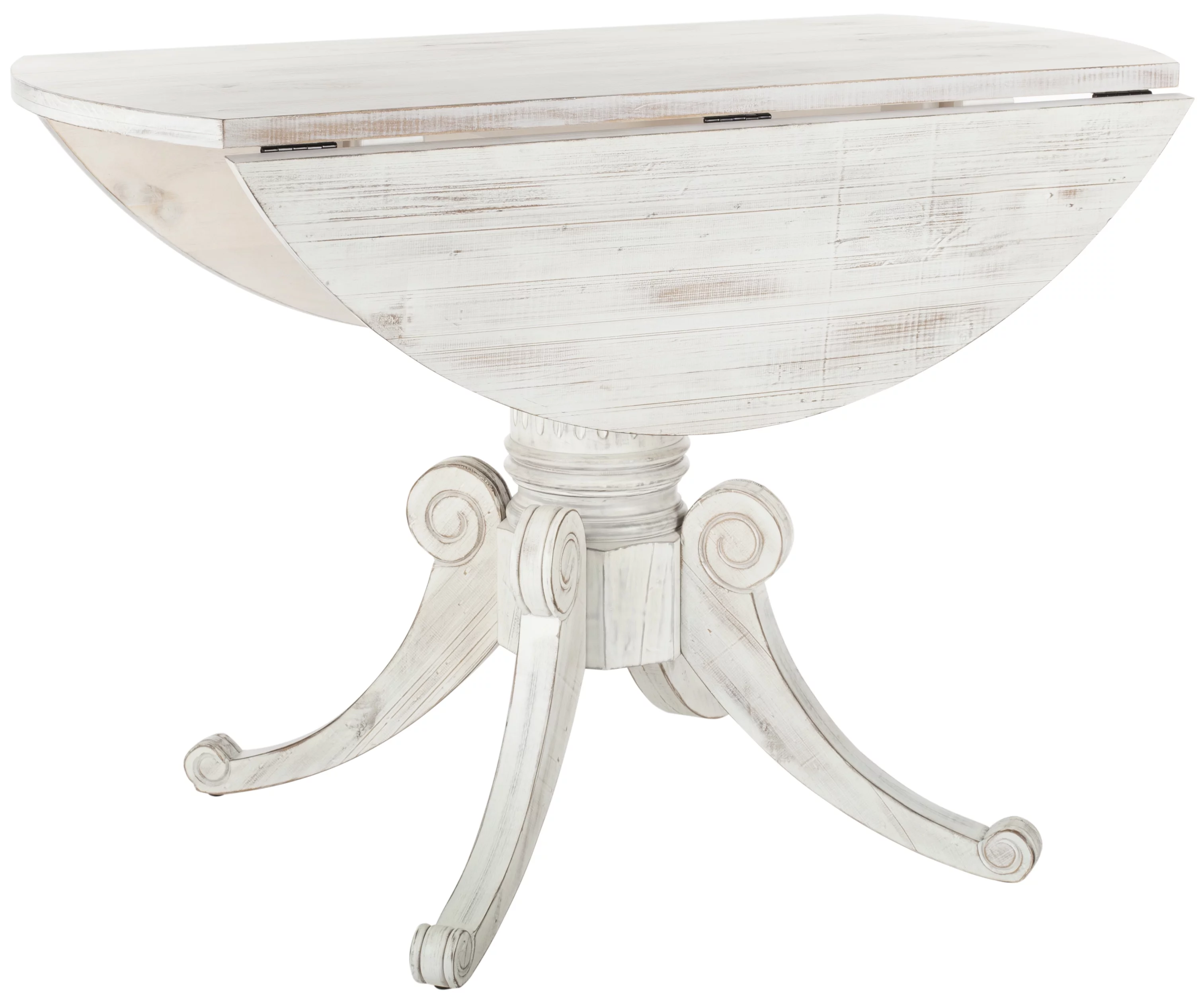 SAFAVIEH Forest Drop Rustic Foldable Leaf Dining Table, Antique White