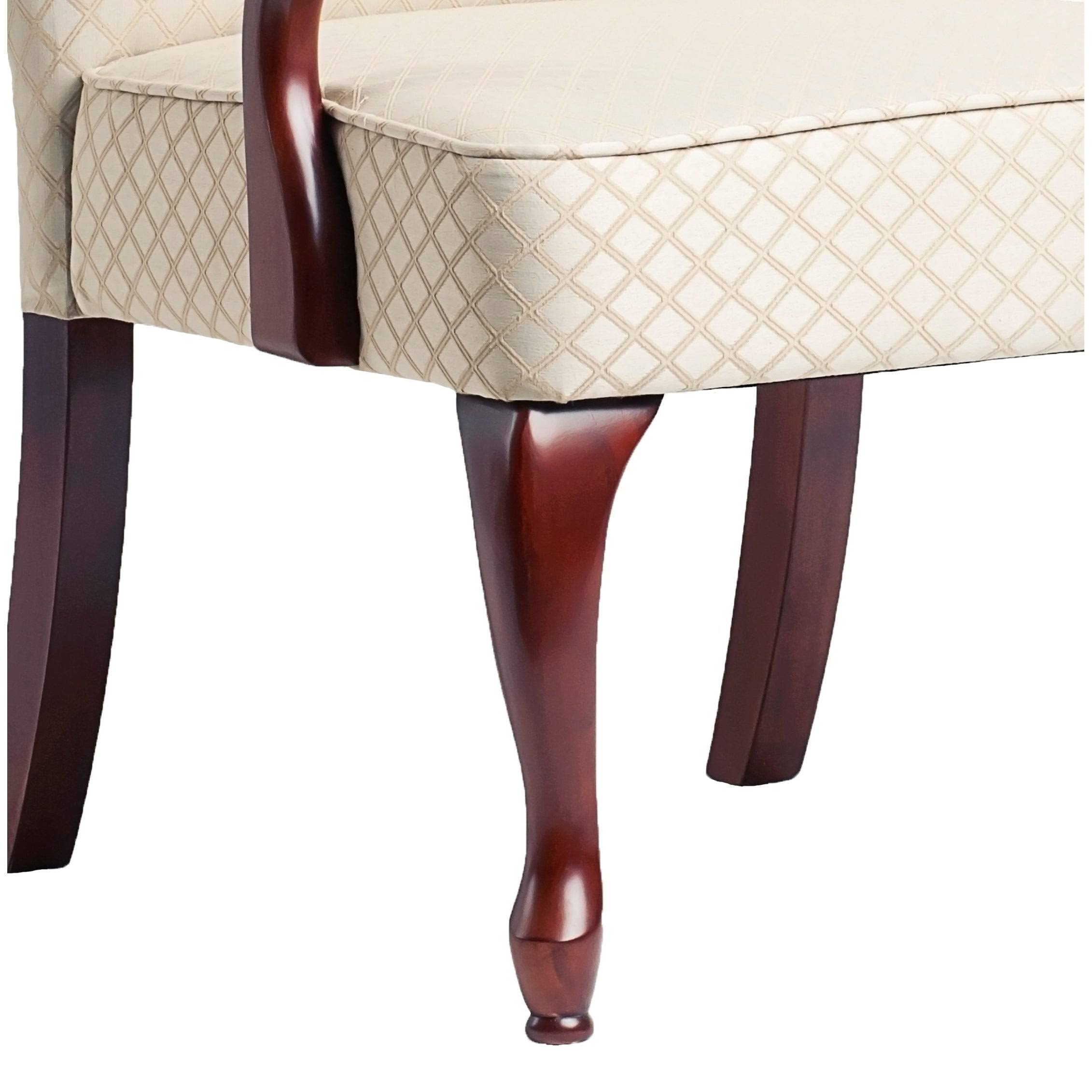 Copper Grove Casalis Cherry Finish Gooseneck Accent Chair Dayton Beige
